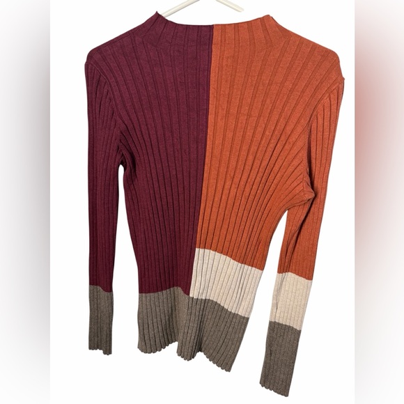 LIVERPOOL Color Block Mock Neck Pullover Sweater Size Large! EUC! Viscose/Nylon! - Picture 6 of 8